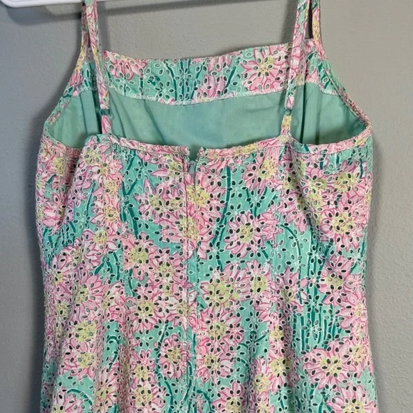 Vintage Lilly Pulitzer Floral Pastel Pink and Green Mini Dress - Picture 7 of 12